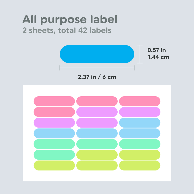 All Purpose Name Label Dimensions