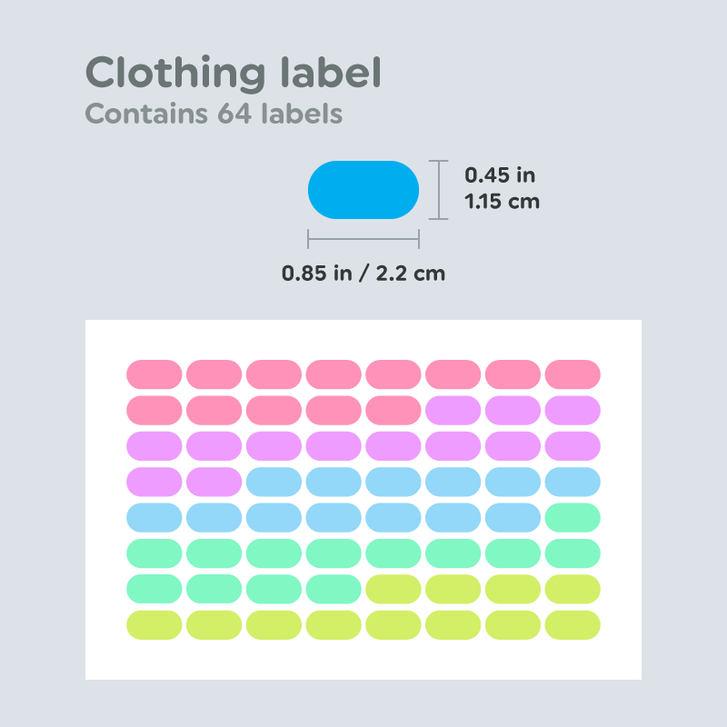 Clothing Name Label Dimension for Starter Combo