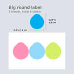 Big Round Label Dimensions