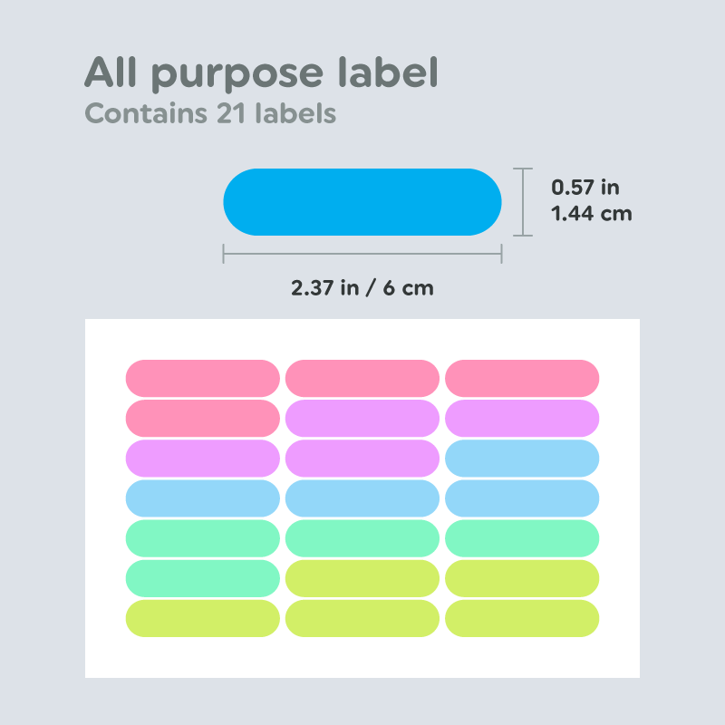 All Purpose Name Label Dimension for Starter Combo