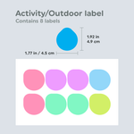 Activity Name Label or Outdoor Name Label Dimensions for Day Care Combo