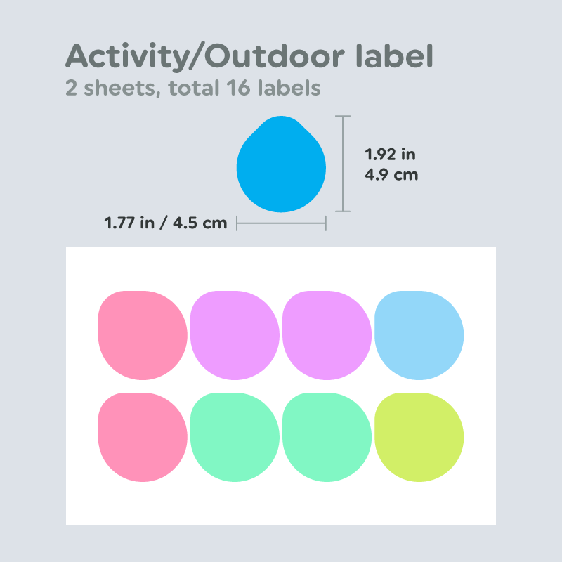 Activity Label or Outdoor Label Dimensions